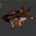 Detailed 3D Orange Fighter Aircraft Model With Cockpit Wings And Landing Gear