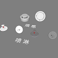 Essential Fire Safety Equipment Collection With Smoke Detectors Heat Sensors and Sprinklers