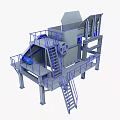 Heavy Duty Industrial Processing Equipment With Multi Level Platforms Metal Frame And Staircases