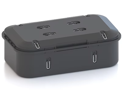 Black Hard Storage Case With Durable Design Secure Metal Latches And Lid 3d model