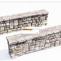 Rustic Gray Stone Block Stacked Building Exterior Wall With Textured Natural Surface 3d model