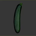 Fresh Long Green Zucchini Lying On Dark Shiny Surface With Reflective Background 3d model