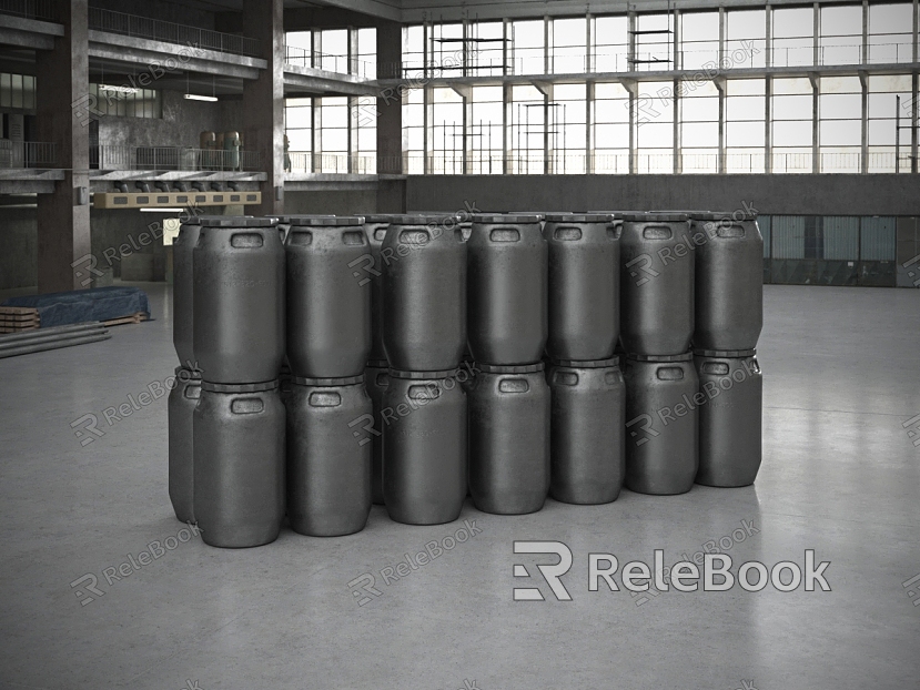 warehouse equipment cargo bucket plastic oil drum gas model