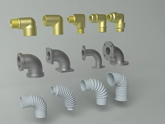Bend 90 degree bend hose pipe flange connection 3d model