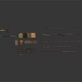 Wooden Scene Components Collection Featuring Fences Railings Shelves And Ladders
