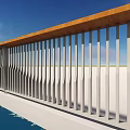 Modern fence net red characteristic railing 3d model