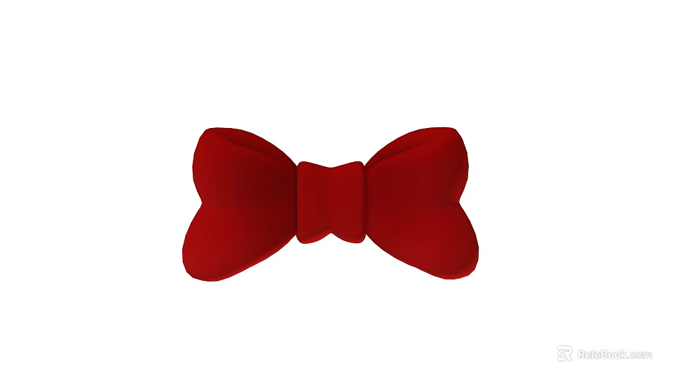 Red Bow Ornament With Smooth Surface For Gift Wrapping And Crafts 3d model