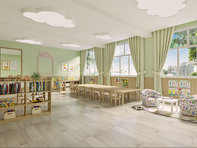 Modern Kindergarten Recreation Room 3d model