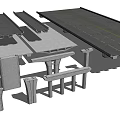 Bridge Construction Components Including Concrete Deck Piers And Support Beams 3d model