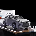 Lexus UX300e Electric Car Displayed On Exhibition Stand With Silver Exterior