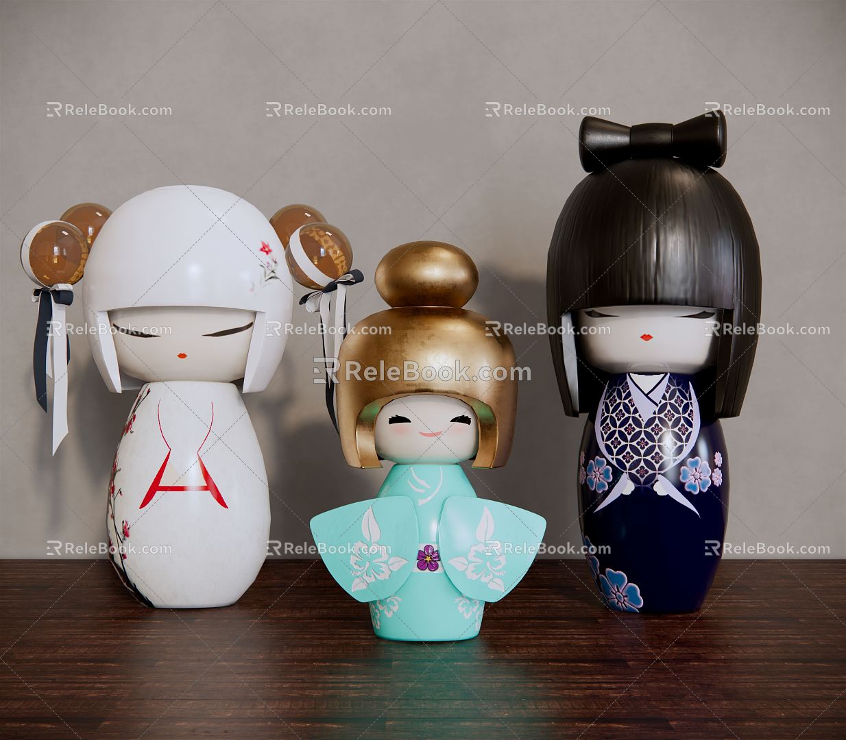 Japanese-style Doll Clothing Doll Ornaments 3d model