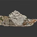 Detailed Stone Stairs Model in Rocky Terrain With Earth and Small Plants