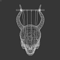 Creative Decorative Skull Shaped Household Decor Item With Strings And Bone Like Texture