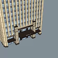 Tall Modern Office Building With Glass Facade And Blue Sky Background