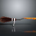 Stylish Daily Life Broom With Brown Bristles White Strap And Silver Orange Handle