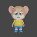 Game Movie Character Cartoon Mouse With Big Ears Yellow T shirt Blue Shorts And Blue Shoes