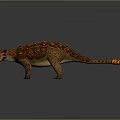 3D Rendered Lava Textured Armored Ankylosaurus With Spiked Back And Tail Club
