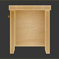 Wooden Entryway Side Cabinet With Drawer And Colorful Books On Open Shelf