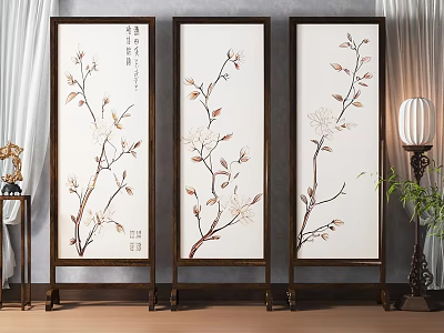 New Chinese-style screen partition 3d model