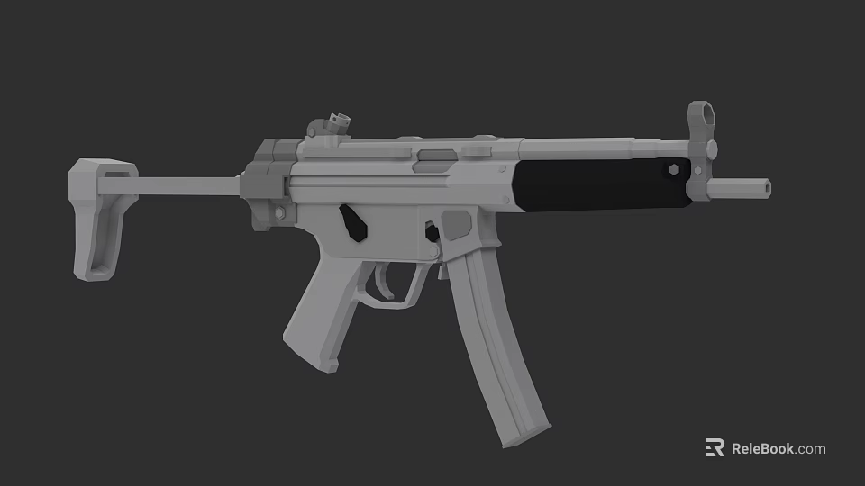 Modern Submachine Gun Featuring Tactical Design Black Grip And Metallic Body Structure 3d model 