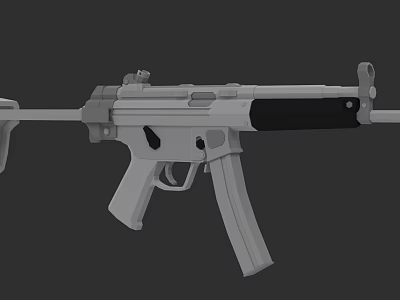 Low Polygon German HK MP5 Submachine Gun Small 9mm 80 s 3d model