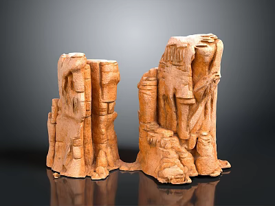 Artistic Hand Carved Wooden Sculptures With Intricate Details And Natural Texture 3d model