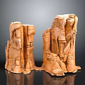 Artistic Hand Carved Wooden Sculptures With Intricate Details And Natural Texture