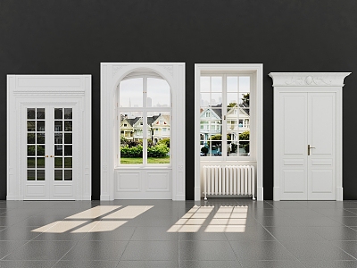 Jane Europe double door line doors and windows model