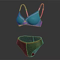 Comfortable Stylish Green Bra and Black Panties Women Fashion Underwear Set