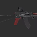 Modern Tactical Rifle With Black Red Accents And Modular Scope Mount