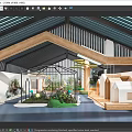 Modern Kindergarten Interior With Glasshouse Structure Colorful Balls Green Plants And Wooden Elements