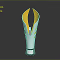 Modern Torch Design With Sleek Silver Body And Illuminated Orange Flame