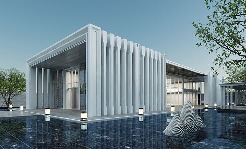 Modern Sales Office Building Club Building Sales Office Building 3d model