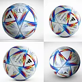 Colorful Adidas Soccer Ball Sports Equipment Shown From Multiple Angles