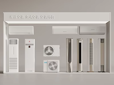 Wall-mounted air conditioner Vertical air conditioner Air conditioner External unit 3d model
