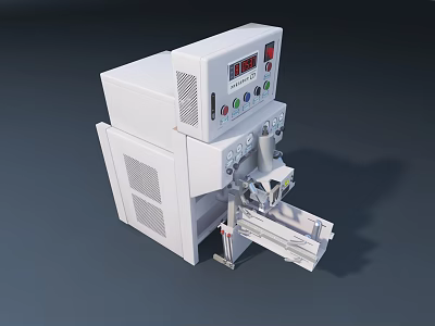 Industrial Equipment With White Design Control Panel Digital Display And Mechanical Arm 3d model