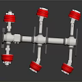 Red Wheel Hub And Silver Dual Axle Assembly Heavy Duty Commercial Vehicle Parts