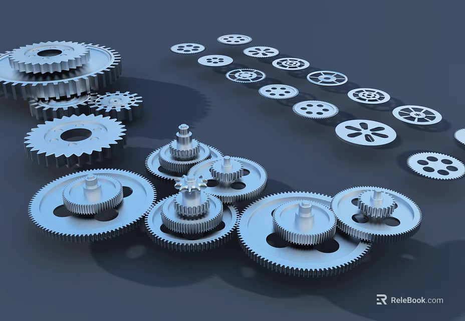 High Quality Mechanical Hardware Tools Featuring Assorted Gears And Gear Parts 3d model 