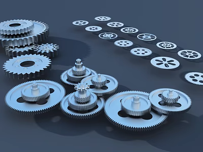 High Quality Mechanical Hardware Tools Featuring Assorted Gears And Gear Parts 3d model