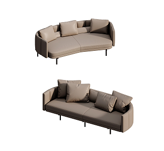 Modern Double Sofa Multiplayer Sofa Combination Sofa 3d model