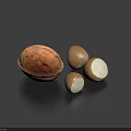 Fresh Whole And Peeled Hazelnuts Exposing Crunchy Kernel On Dark Background