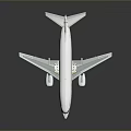 Detailed White Commercial Airplane Model With Engines Wings And Tail On Gray Background