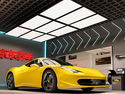 Commercial Equipment and Tools for Professional Automotive Repair Service in Auto Workshop 3d model