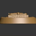Golden Household Mousetrap With Wooden Plate And Metal Spring Mechanism Displayed On Base