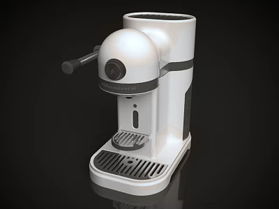 Modern White Coffee Maker As Sleek Kitchen Appliance With Stylish Design And Handle 3d model