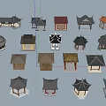 Chinese Traditional Pavilion 3D Models With Various Roof Styles And Structures