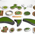 Various Modern Tree Pit Designs With Different Shapes And Materials For Landscaping 3d model
