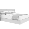 Modern Double Bed Design With Soft Mattress White Pillows And Nightstand