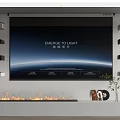 Modern projection curtain projector fireplace 3d model