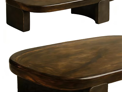 Elegant Dark Wood Coffee Table With Sleek Surface And Sturdy Legs 3d model
